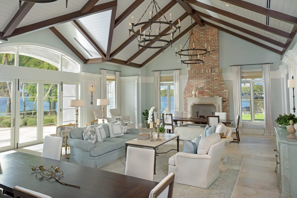lake room Lakeside Tudor Revival project by splending home design
