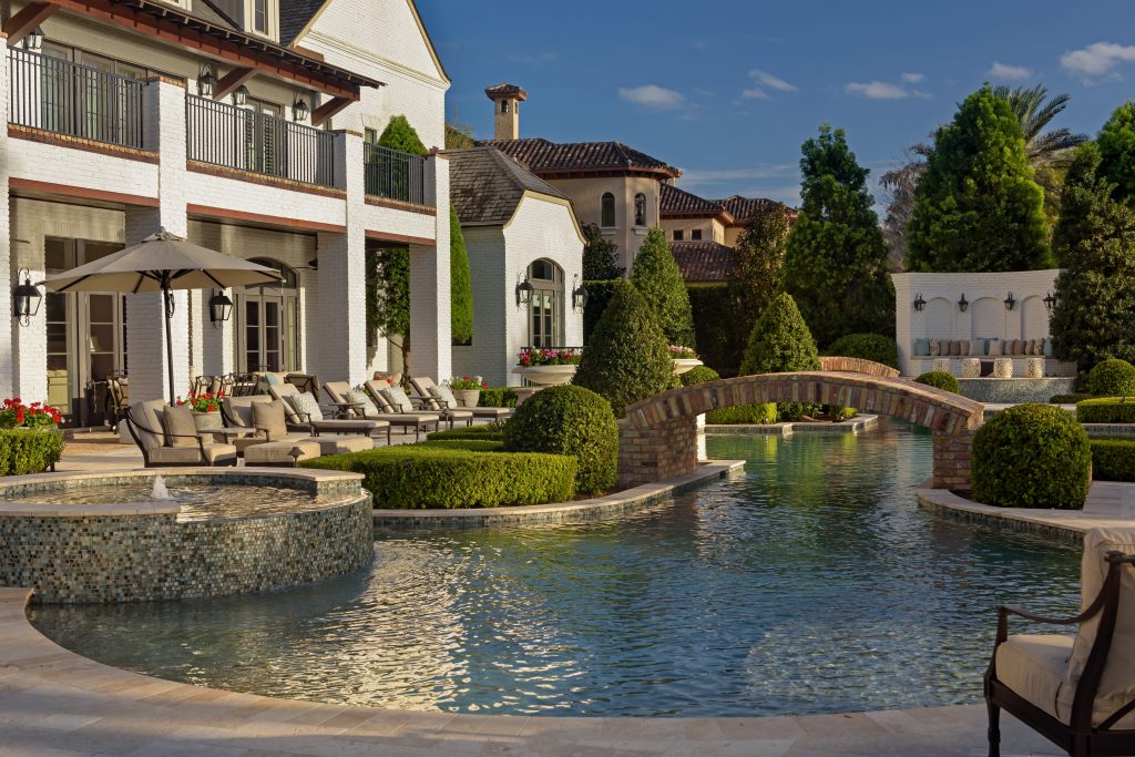 exterior Lakeside Tudor Revival project by splending home design