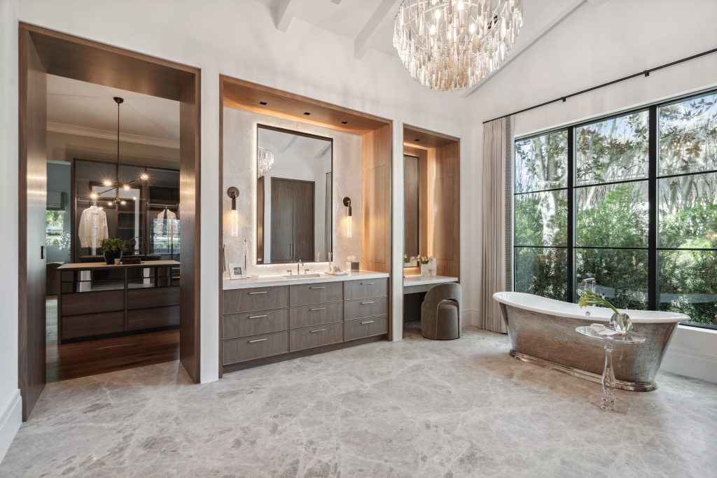 Solera Isle project by brooks design studio primary bath
