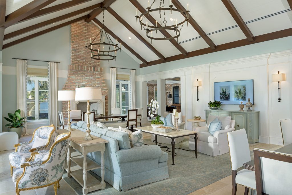 lake room Lakeside Tudor Revival project by splending home design