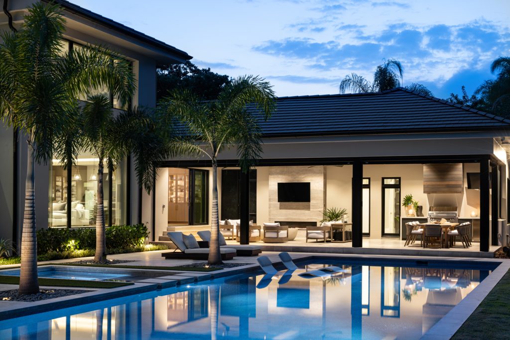 ardent house project by brooks design studio exterior evening