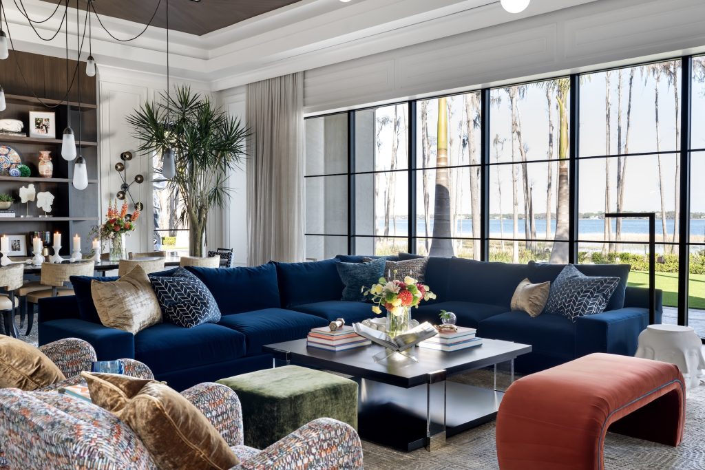 Solera Isle project by brooks design studio family room