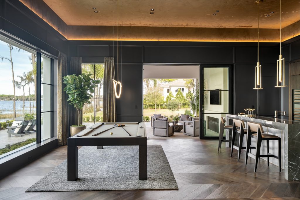 Solera Isle project by brooks design studio game room